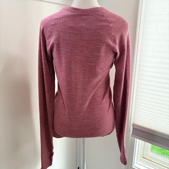Lululemon NWOT Swiftly Tech Sz 10 / Large Pink Waffle Knit Long Sleeve Shirt - Picture 5 of 6